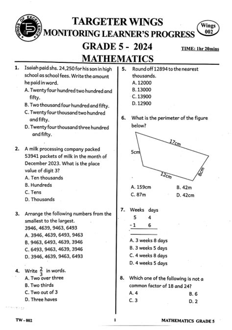 Targeter Wings Grade 6 002 2024 Questions And Answers