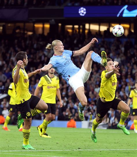 Erling Haaland Scores Stunning Acrobatic Goal For Man City Vs Dortmund