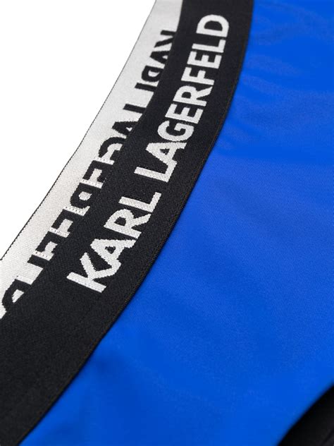 Karl Lagerfeld Logo Waistband Bikini Blue Farfetch Uk