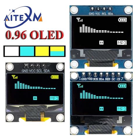 M Dulo De Exibi O Oled Branco Serial Iic Placa Do Ecr Lcd Terra Vcc Scl