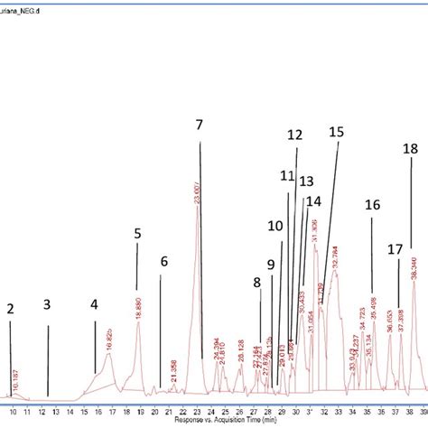 The Hplc Esi Qtof Ms Ms Total Ion Current Chromatogram Of The V V