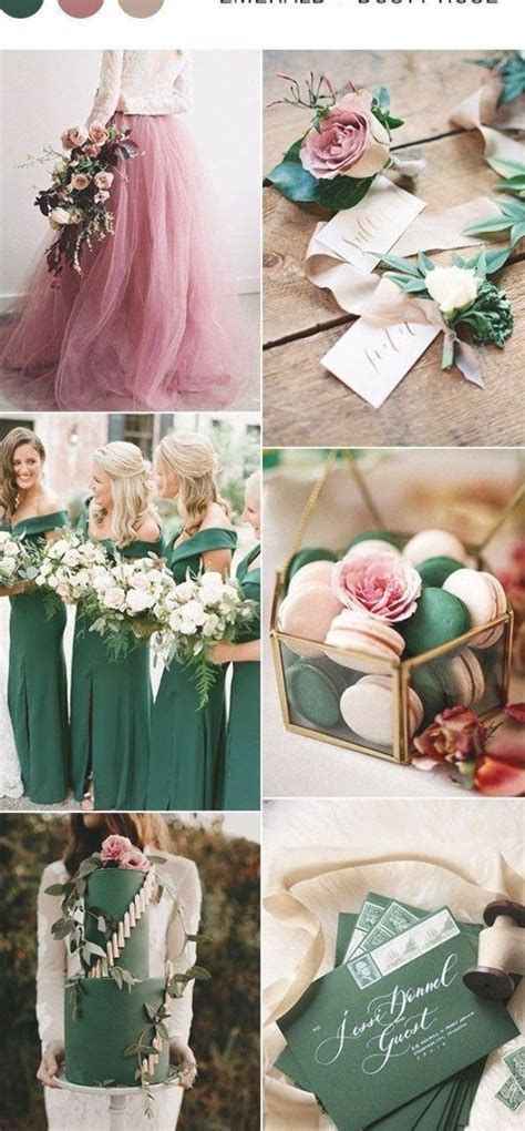 Emerald Green And Dusty Rose Fall Wedding Color Ideas Pink Wedding