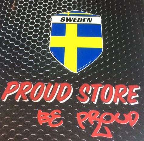 Sweden Sverige Proud Shield Flag Domed Decal Emblem Sticker Car D