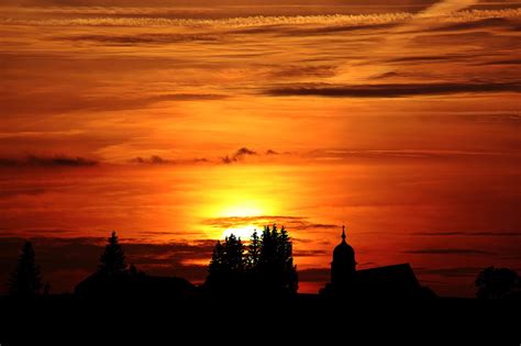 Sunset Silhouettes Village - Free photo on Pixabay - Pixabay