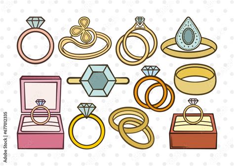 Engagement Ring Clipart Svg Cut File Diamond Ring Svg Wedding Ring