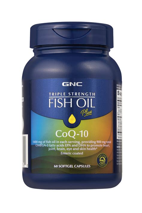 GNC Triple Strength Fish Oil 1400 CoQ10 60 Softgel Capsules