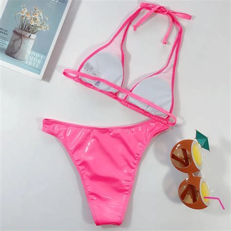 Gx43 Bulk Wholesale Pu Leather Swimwear Womens Swimsuits Extreme Micro