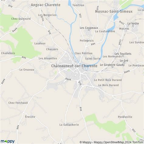 Plan Châteauneuf sur Charente carte de Châteauneuf sur Charente