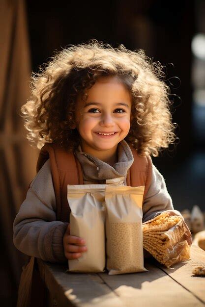 Séance Photo D espoir Dans Les Rations Enfant Palestinien Tenant Un