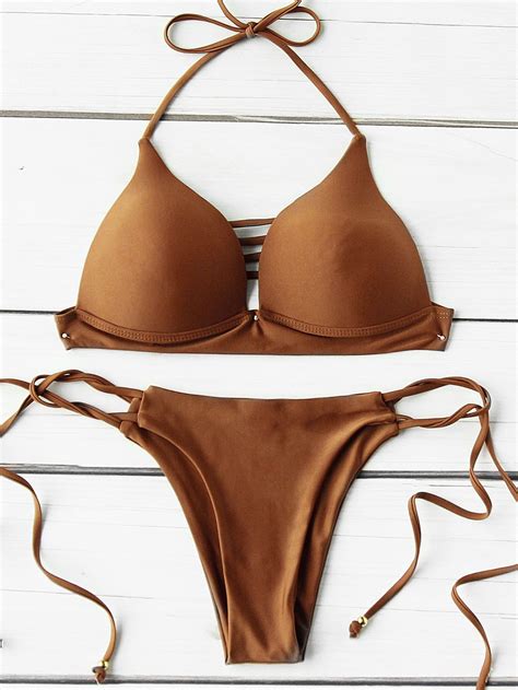 Ladder Cutout Side Tie Triangle Bikini Set Triangle Bikini Set