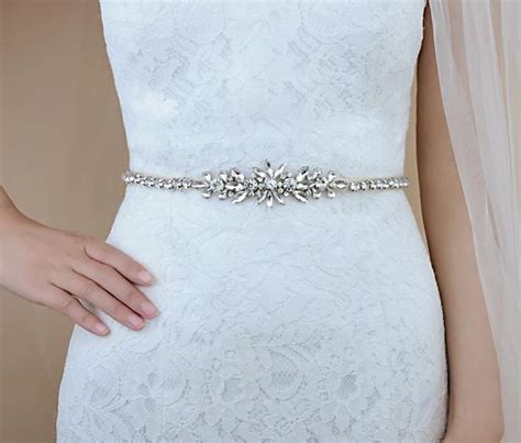 Sparkling Rhinestone Dress Belt In Bridal Bridal Crystal