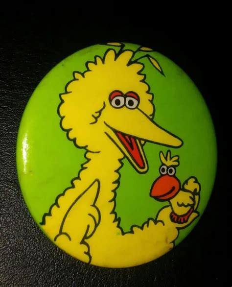 The Muppets Inc Big Bird Sesame Street Vintage Pin Snap Jim Henson