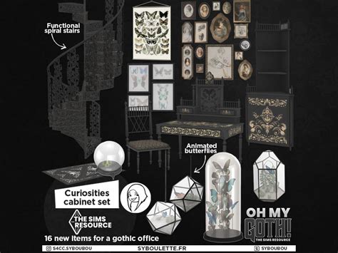 The Sims Resource Oh My Goth Collab Curiosities Cabinet Set Part 1