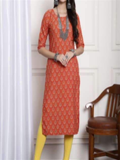 Buy Kalini Ethnic Motifs Printed Summer Sheers Crepe Kurta Kurtas For Women 25787560 Myntra