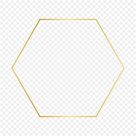 Premium Vector Gold Glowing Hexagon Frame Isolated On Transparent