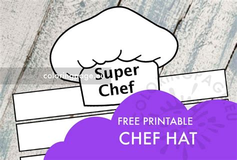 Free Printable Chef Hat Coloring Page