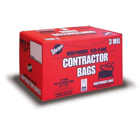 Warp's Heavyweight Flex - O - Bag 55 Gallon Contractor Bags - HB55-15 ...