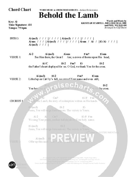 Behold The Lamb Choral Anthem SATB Chords PDF Word Music Choral