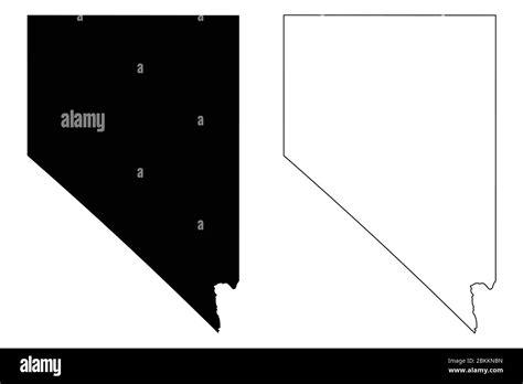 Nevada Nv State Maps Black Silhouette And Outline Isolated On A White