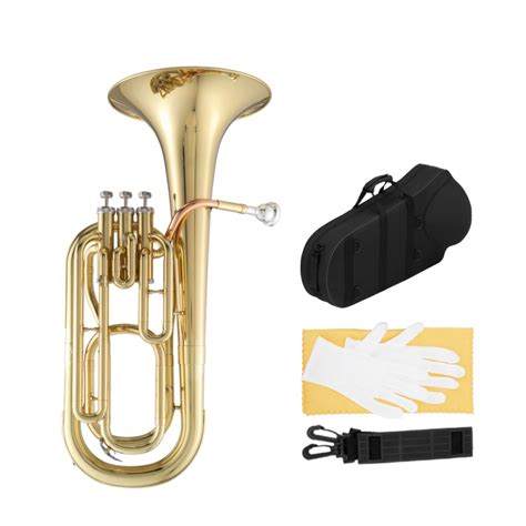 Glarry Brass B Flat Baritone Gold With Phosphor Copper Mouthpiece Tube