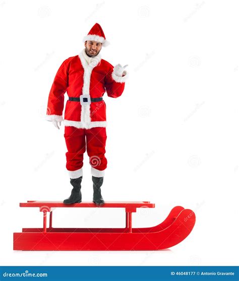 Christmas Sledge With Santa Claus Stock Image Image Of Sleigh Season