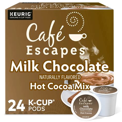 Café Escapes Milk Chocolate Hot Cocoa Keurig Single Serve K Cup Pods 24 Count Walmart