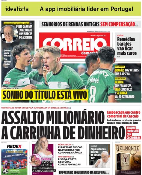 Capa Correio Da Manh Dezembro Capasjornais Pt