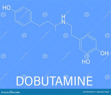 Dobutamine Molecule Skeletal Formula Stock Vector Illustration Of