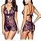 Amazon AnloveKiss Women Sexy Lingerie Black Eyelash Lace Chemise