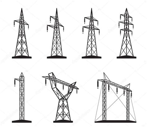 Electrical transmission tower types in perspective Stock Illustration by ©angelha #46696437