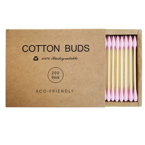 Bamboo Cotton Swabs 200ct Wooden Cotton Swab Double Tipped Ear