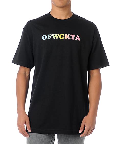 Odd Future Acronym Rainbow Black T Shirt Zumiez