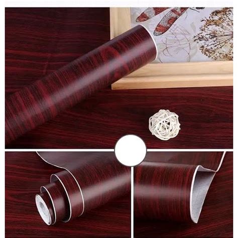 Jual Wallpaper Dinding Kayu Merah Marun Ukuran Cm X Meter Shopee