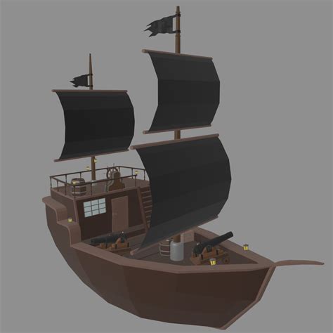 Pirate Ship Low Poly D Model Low Poly D Model Model Turbosquid