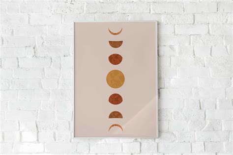 Moon Phases Printable Wall Art Southwestern Decor Burnt Orange | Etsy