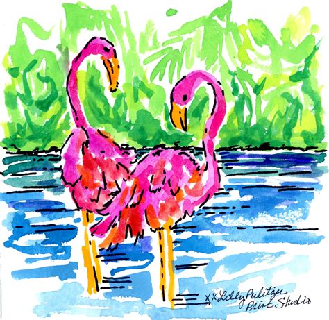 Flamingo Flirt Lilly5x5 Lilly Prints Lilly Pulitzer Prints Lily