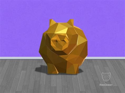 Low Poly Piggy Bank Papercraft Template Geometric Pig Etsy