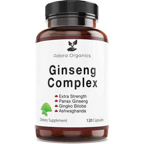 Adora Organics Ginseng Complex Extra Strength 1000mg Korean Red Panax Ginseng Ginkgo