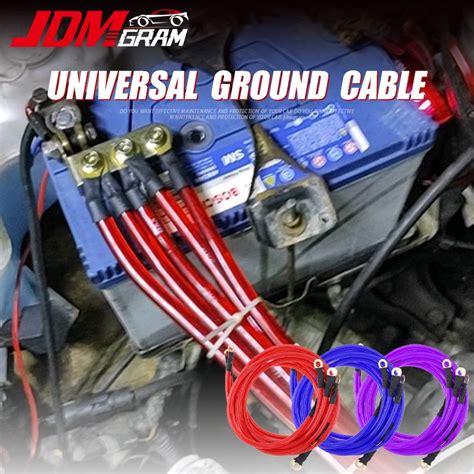 Jdmgram Universal รถ Ground Cable 5 จุด Auto Grounding Earth ชุดสายไฟ