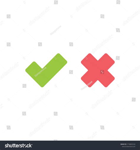 Tick And Cross Signs Green Checkmark And Red X Royalty Free Stock