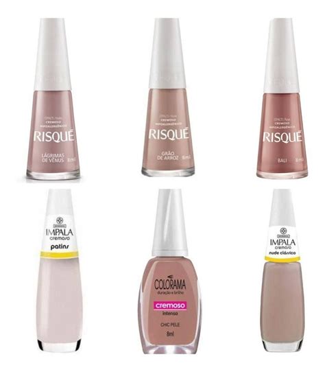 Kit C 06 Esmaltes Nude Risque Colorama Impala Cor KIT 2 Patins Nude