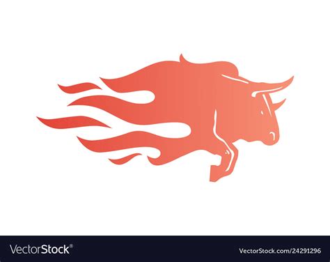 Bull fire logo icon for branding car wrap decal Vector Image