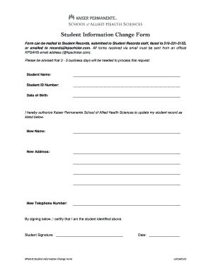 Fillable Online Kpsahs Student Information Change Form Bkpsahsbborgb