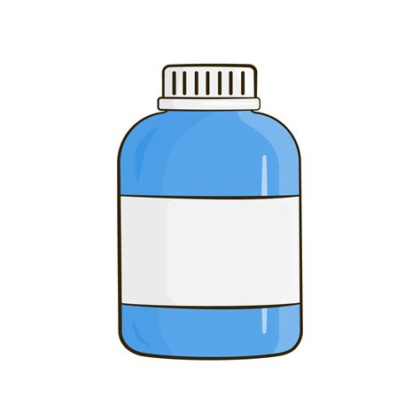 Blue bottle with empty label. Cartoon 25377338 Vector Art at Vecteezy