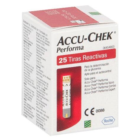 Accu Chek Performa Tiras Reactivas para Glucómetro con 25 Roche