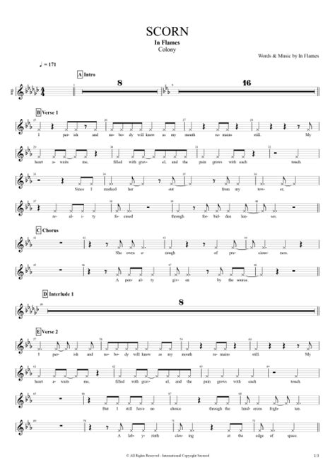 Scorn Tab By In Flames Guitar Pro Full Score Mysongbook