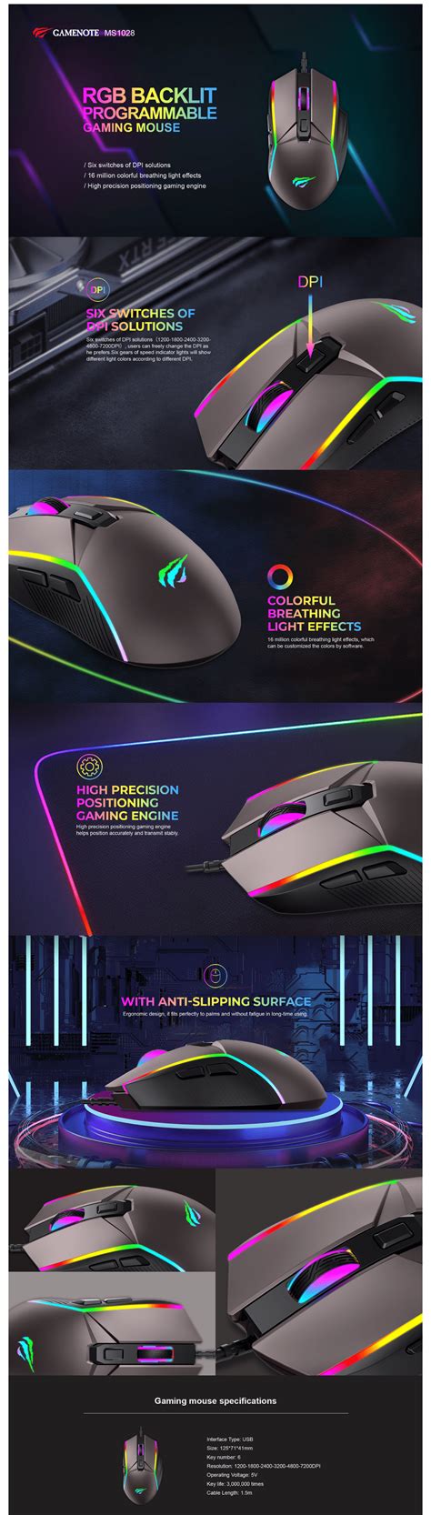 Havit Ms Rgb Backlit Programmable Gaming Mouse Penguin Bd