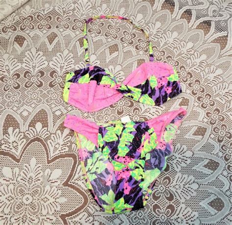 Vintage 80s Bikini By Electric Beach JANTEN Gem