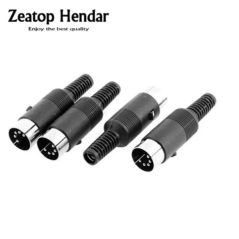 Buy 20pcs 5 Pin Din Male Plug Connector With Black Plastic Handle Adapter From