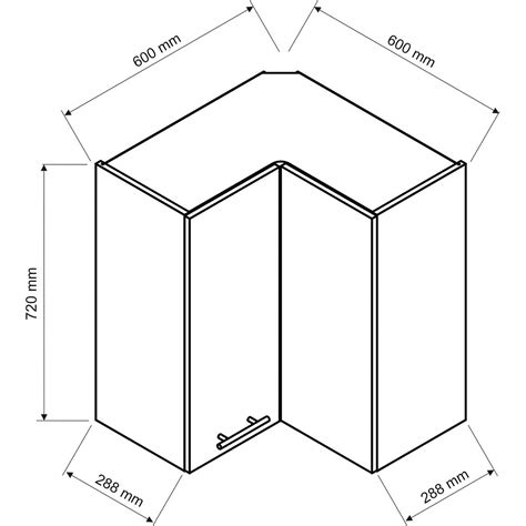 Denis kutni kuhinjski element 1 vrata 60x60x372 bež bijeli Emmezeta